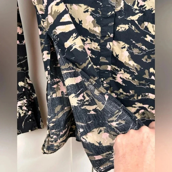 TopShop long sleeve button up blouse, 6, Pink Camo, Oversized Streetwear Grunge - Picture 6 of 10